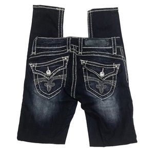 Rock Revival Heather Skinny Jeans Denim Womens Size 27 Thick Stitches
